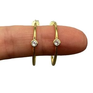 MARRIN COSTELLO Mystique Hoop White Topaz Earrings 14kt Gold-Plated NEW